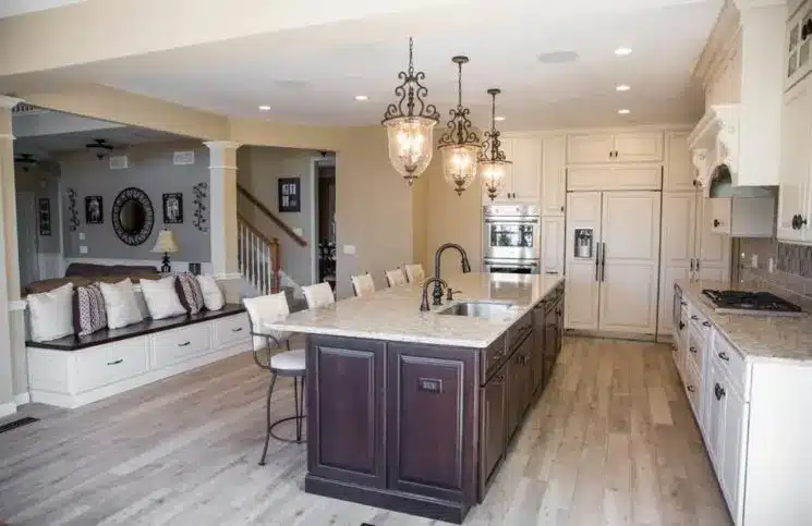 Wooden kitchen with island